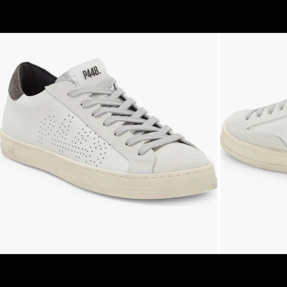 P448 Men's White and Black Sneakers